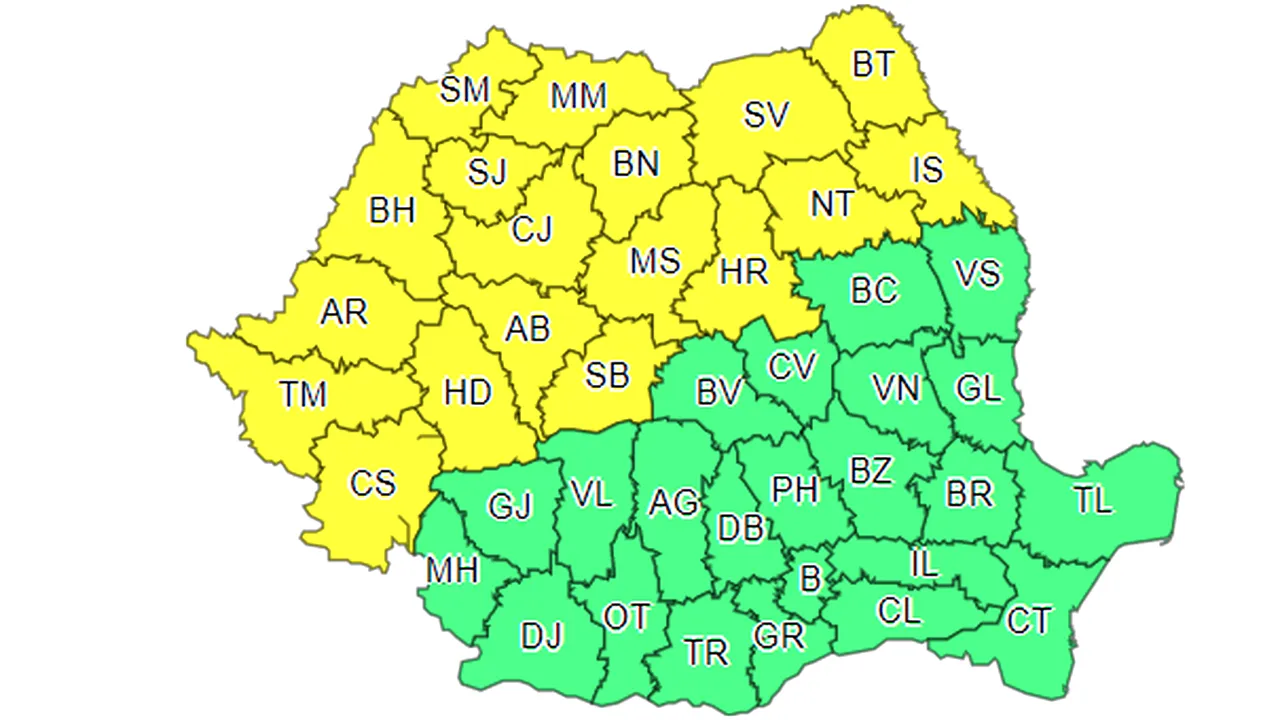 METEO. ANM a emis prognoza pe două săptămâni pentru toată ţara