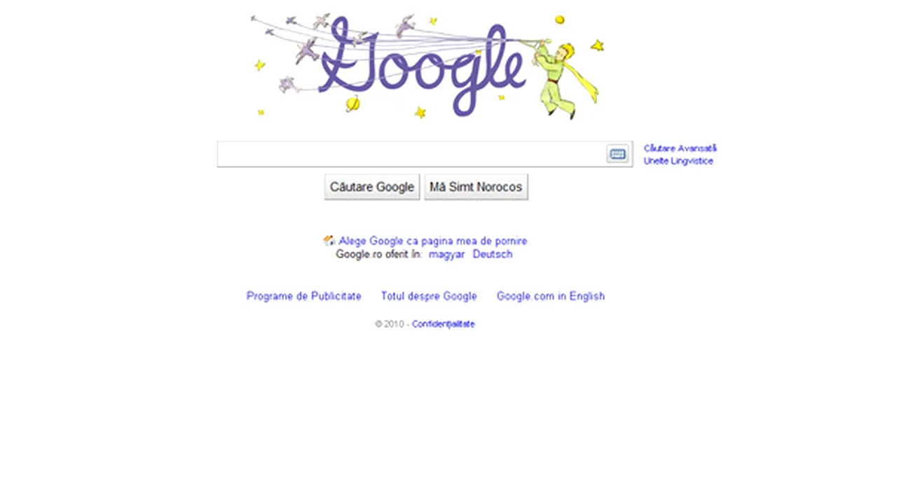 Google şi-a modificat logoul pentru a-l omagia pe Antoine de Saint-Exupéry