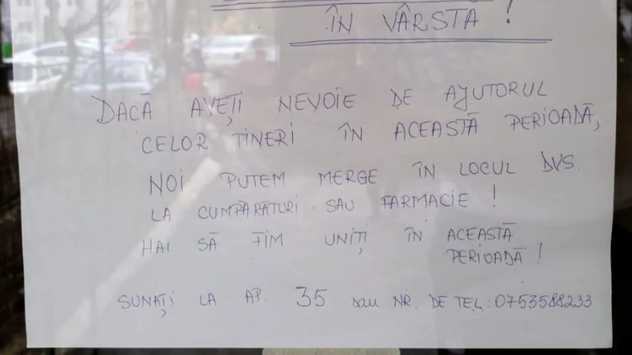 Gestul de suflet al unor studenţi din Cluj, în plină criză COVID-19: Cumpără mâncare şi medicamente pentru bătrâni