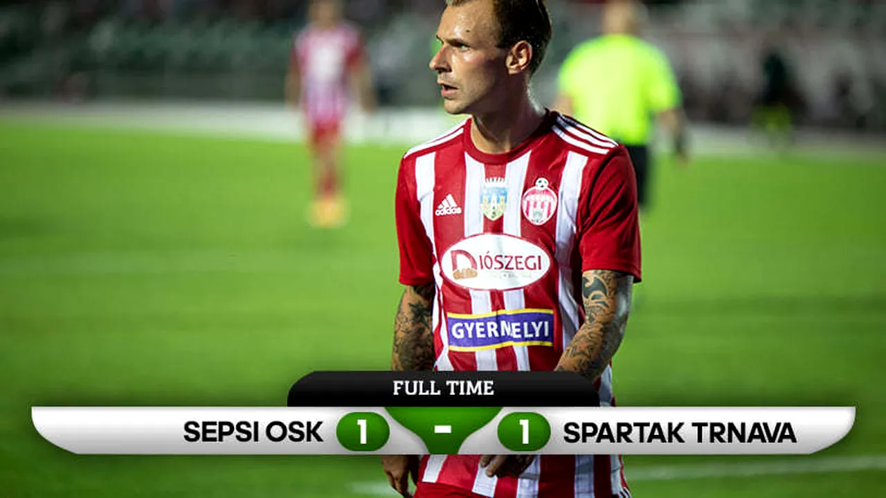 O nouă înfrângere pentru fotbalul din România. Sepsi Sfântu Ghorghe eliminată din Conference League de Spartak Trnava, la lovituri de departajare