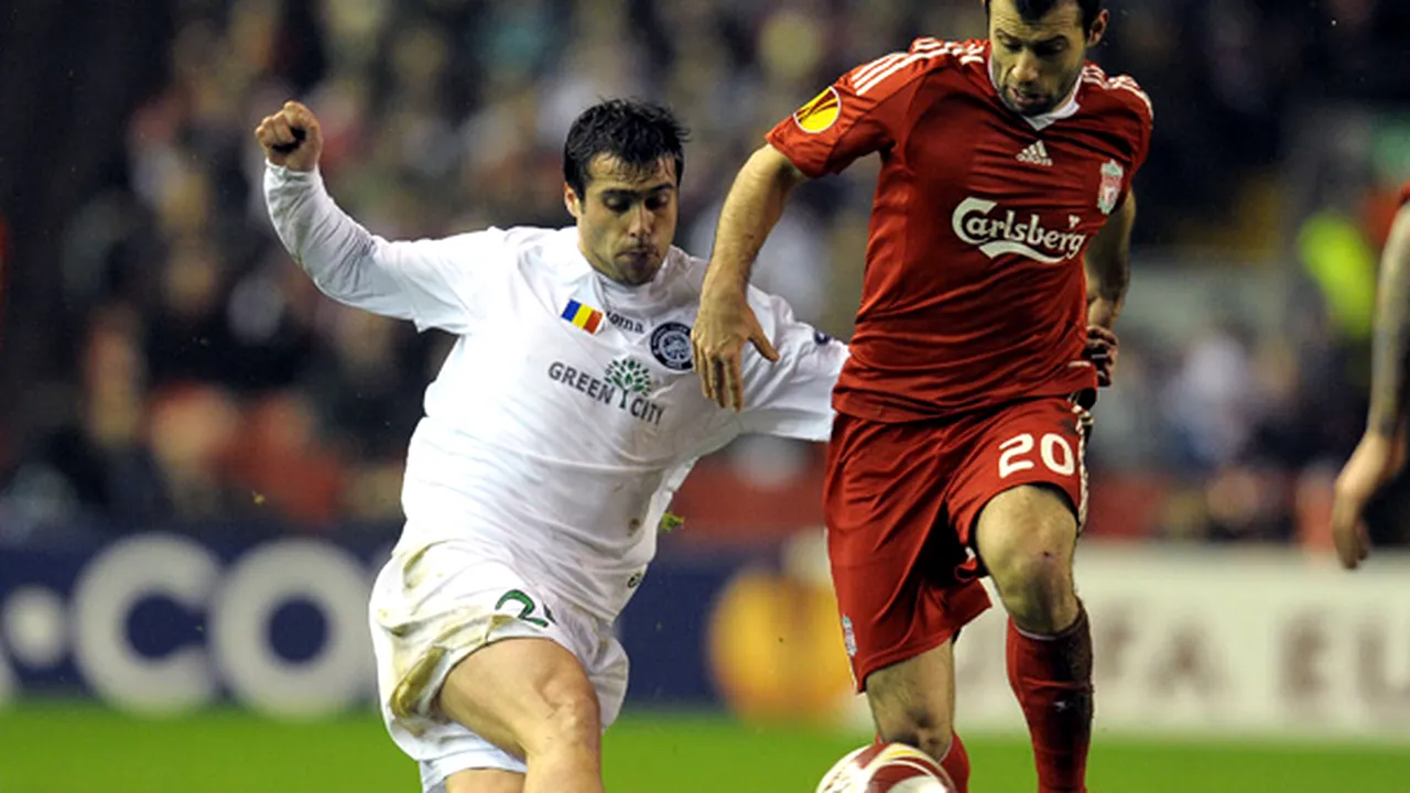 Unirea Urziceni a pierdut meciul tur cu Liverpool, scor 0-1, din 16-imile Ligii Europa - FOTO