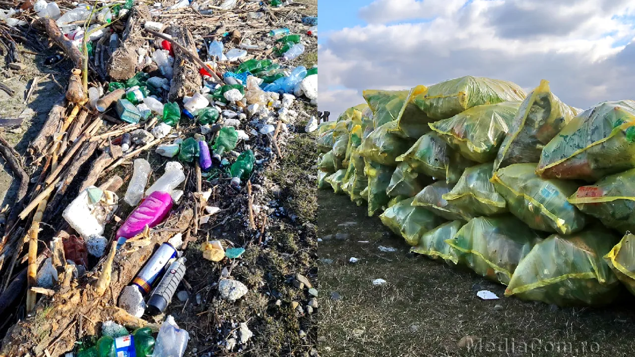 Cantităţi impresionante de deşeuri strânse într-o singură zi de pe malul Arieşului: 