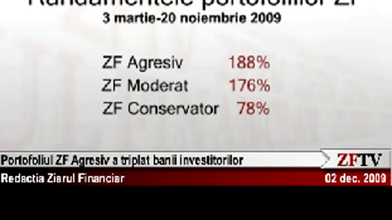 Bursa a facut cadouri in 2009: portofoliul ZF Agresiv s-a triplat in noua luni