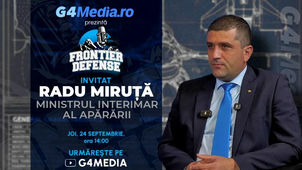 Ministrul interimar al Apărării, Radu Miruță, interviu pentru G4Media, la ora 14:00: producția de arme în România, dronele și programul IAR-99 SM