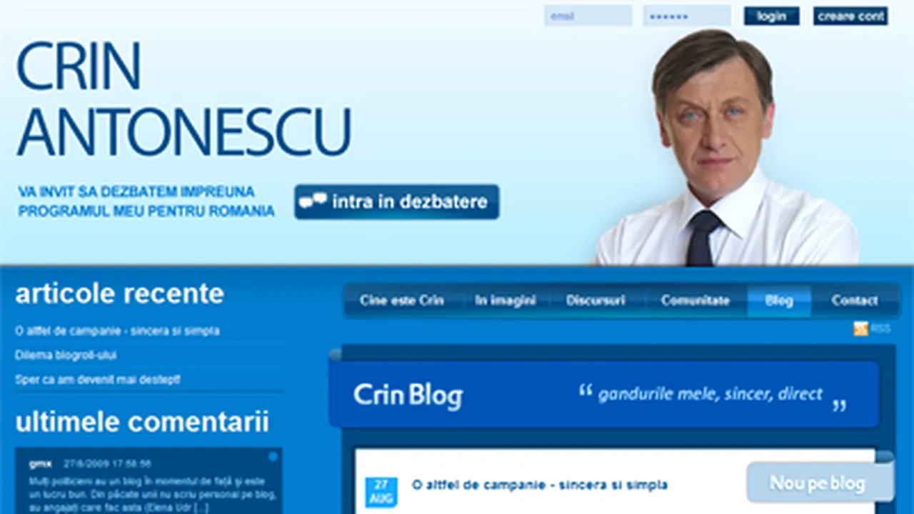 Antonescu îşi lansează blogul pentru alegerile prezidenţiale