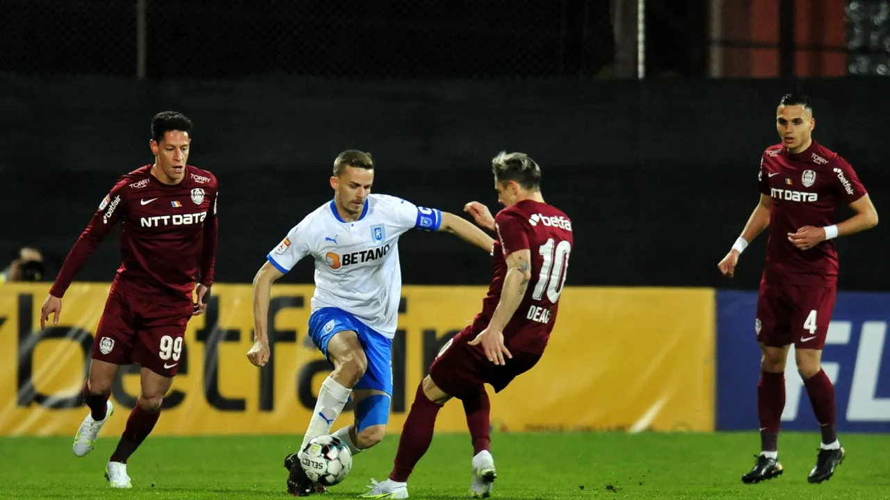 CFR Cluj – Universitatea Craiova. Oltenii revin în cursa pentru titlu