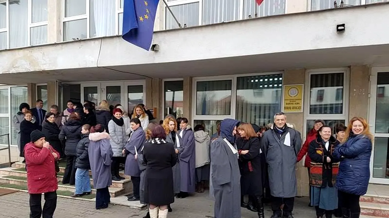 FOTO Proteste ale grefierilor în Alba, Prahova, Constanţa şi Cluj faţă de diferenţele salariale existente