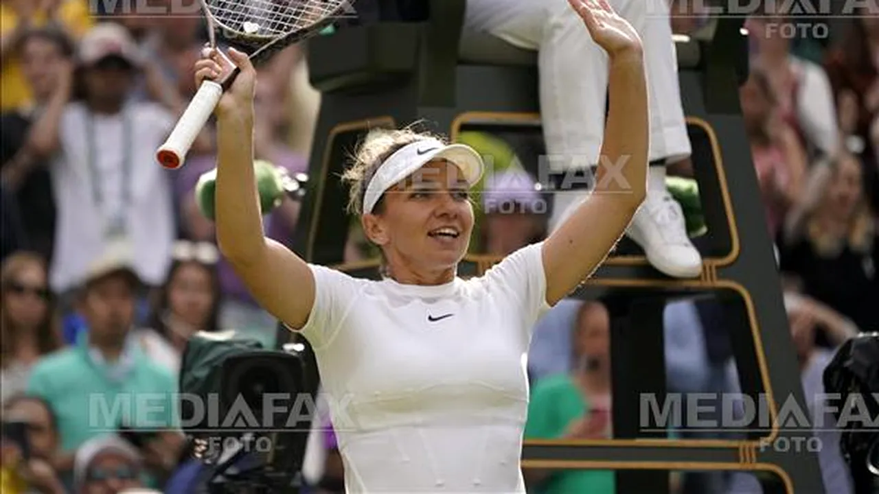 Simona Halep, calificare convingătoare în sferturile de finală de la Wimbledon
