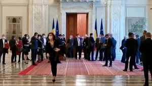 Imagini inedite surprinse în Parlament. Aleşii au făcut coadă la intrarea in plen pentru votarea Guvernului Orban. VIDEO