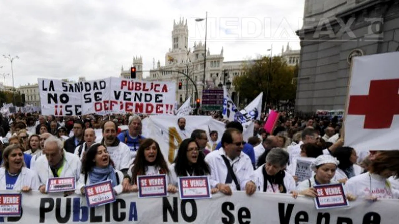 Protest masiv al angajaţilor spitalelor din Madrid: Zeci de mii de persoane au invadat capitala Spaniei