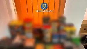 Percheziții în Dâmbovița: Polițiștii au găsit aproape o tonă de petarde și artificii
