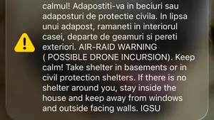 Alertă aeriană în județul Tulcea. Mesaj Ro-Alert privind posibile drone