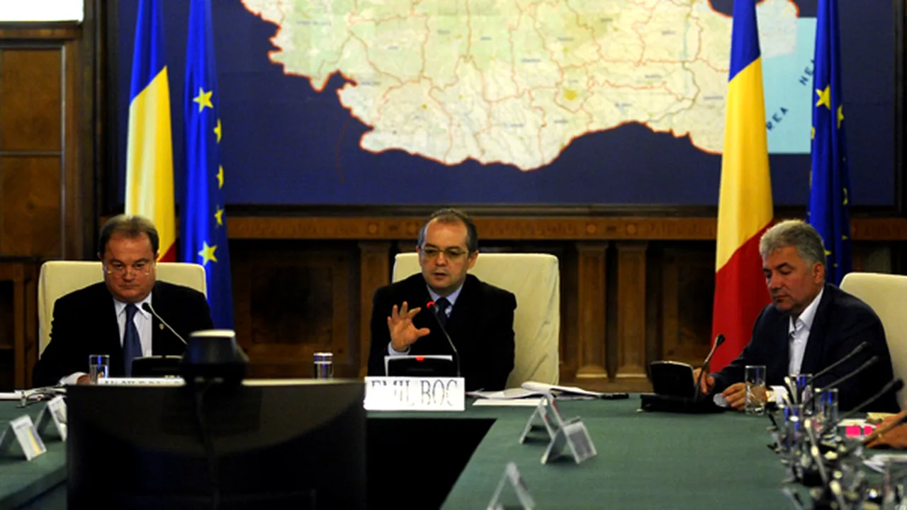 Delegaţia PDL la întâlnirea de la Cotroceni: Emil Boc, Adriean Videanu, Vasile Blaga