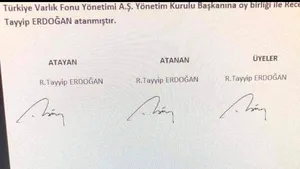 Preşedintele turc Erdogan şi-a aprobat singur nominalizarea în funcţia de preşedinte al Fondului Suveran din Turcia - FOTO DOCUMENT