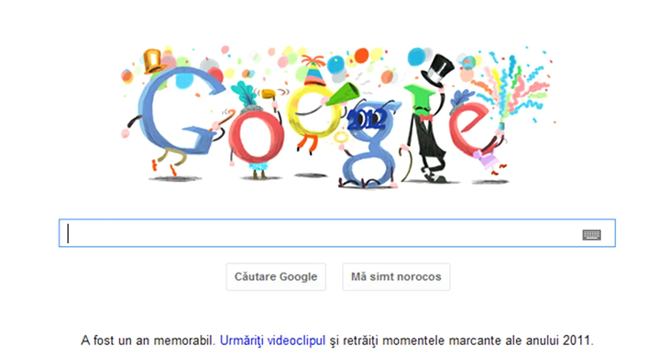 Google sărbătoreşte Anul Nou cu un logo special şi un clip cu cele mai importante momente din 2011 - VIDEO