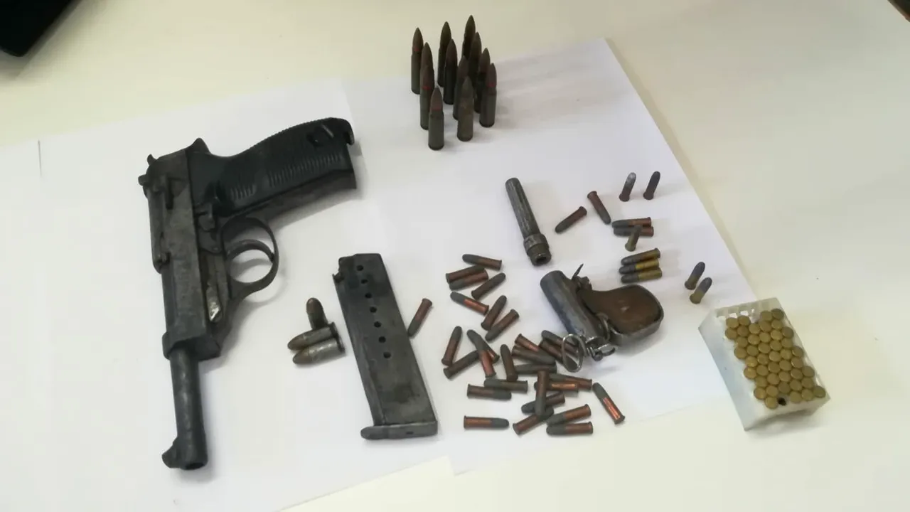 Două pistoale şi zeci de cartuşe, găsite de un bărbat din Strehaia care îşi renova acoperişul casei