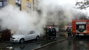 Incendiu în centrul Capitalei. Un bărbat a fost rănit