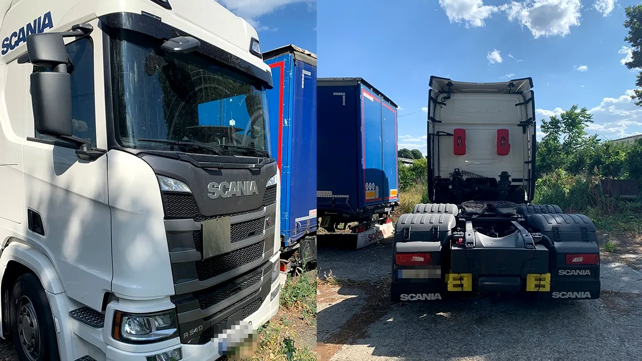 Cap tractor în valoare de 375.000 lei, căutat de autorităţile din Suedia, descoperit în România