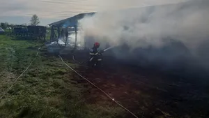 Incendiu la două adăposturi de animale dintr-o localitate din Arad