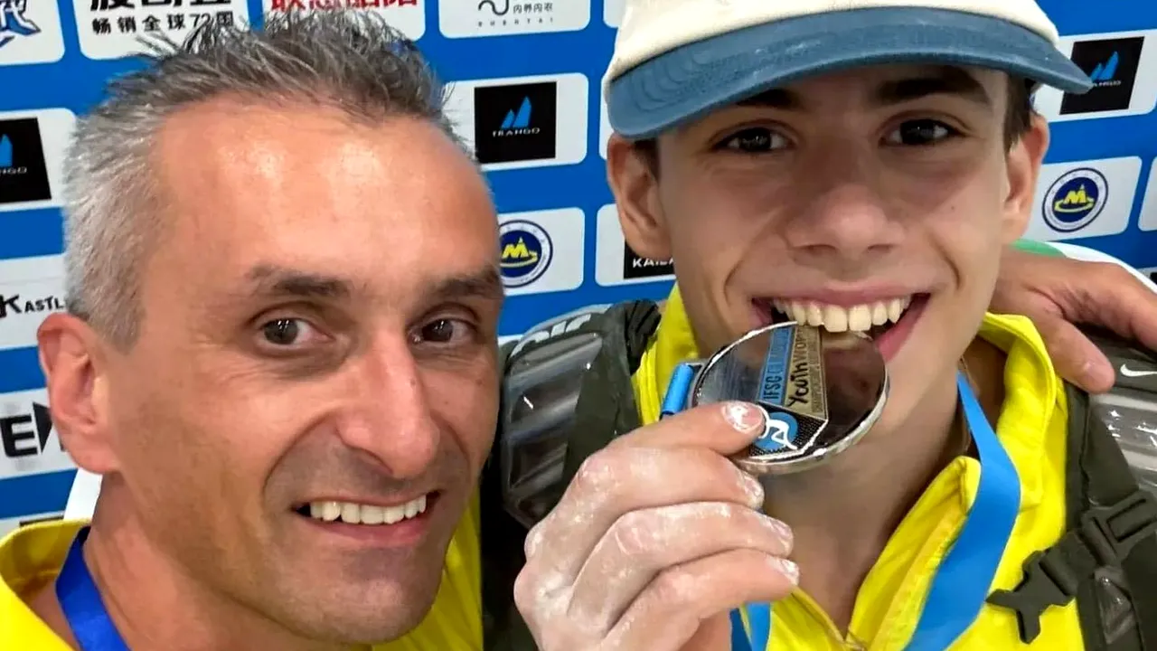 Darius Râpă a obţinut medalia de argint la escaladă la Campionatul Mondial de Tineret din Guiyang, China