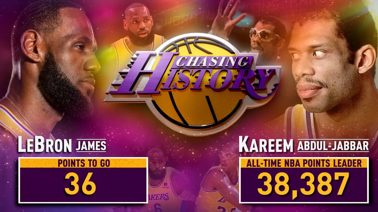 LeBron James, la doar 36 de puncte de a deveni cel mai bun marcator din istoria NBA