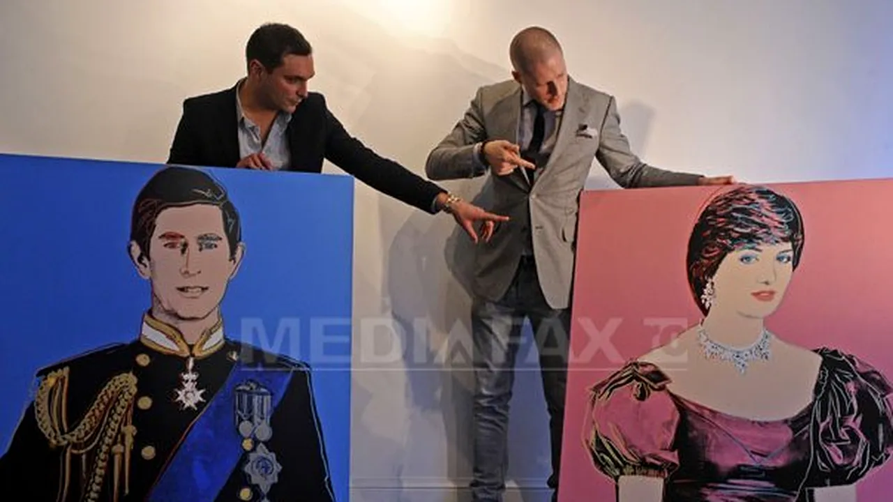 Portrete ale prinţului Charles şi prinţesei Diana semnate de Andy Warhol, scoase la licitaţie