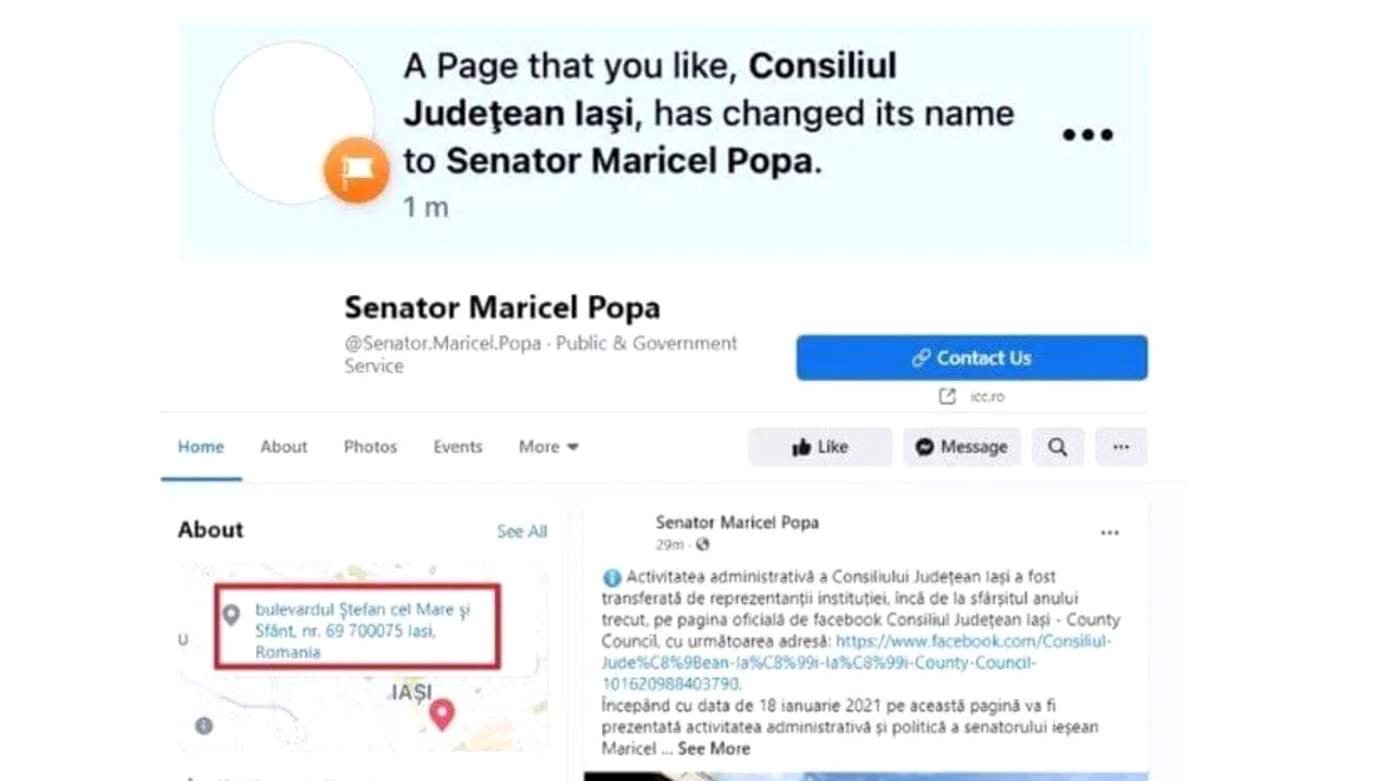 Maricel Popa, acuzat de Costel Alexe că a furat pagina de Facebook a Consiliului Judeţean Iaşi
