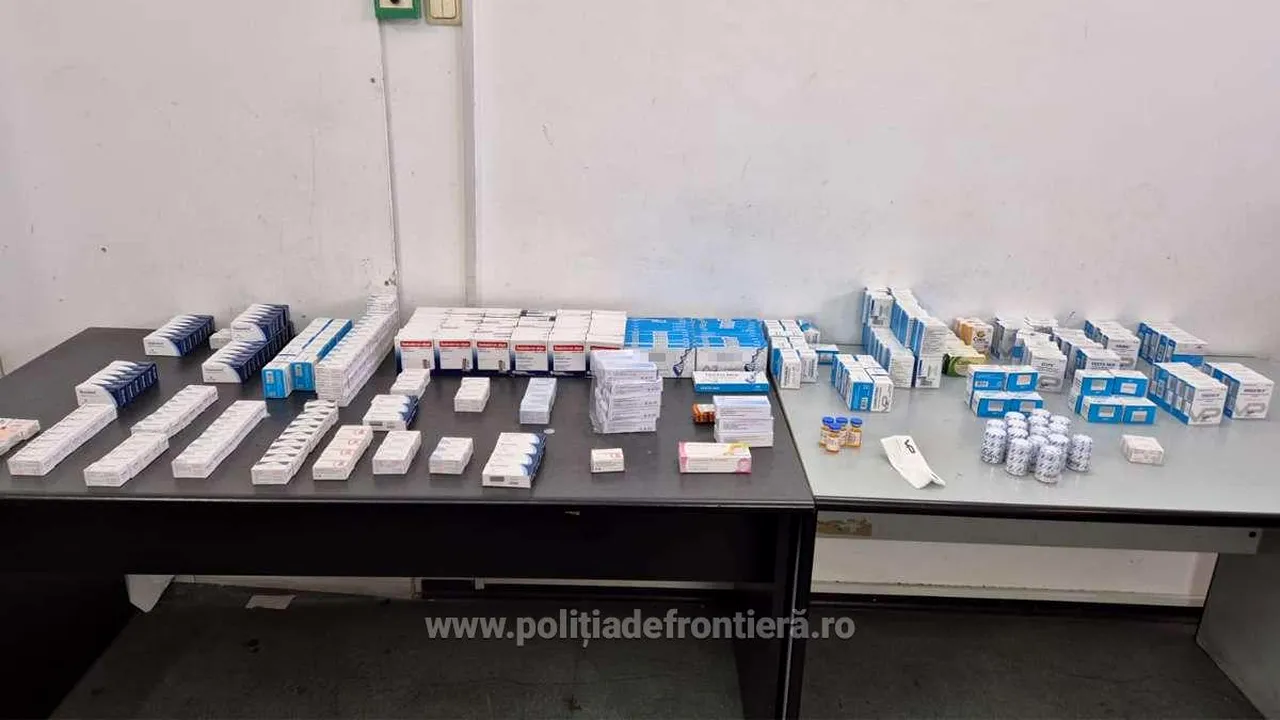 Mii de fiole şi pastile dopante în valoare de peste 51.000 lei, descoperite la Vama Giurgiu
