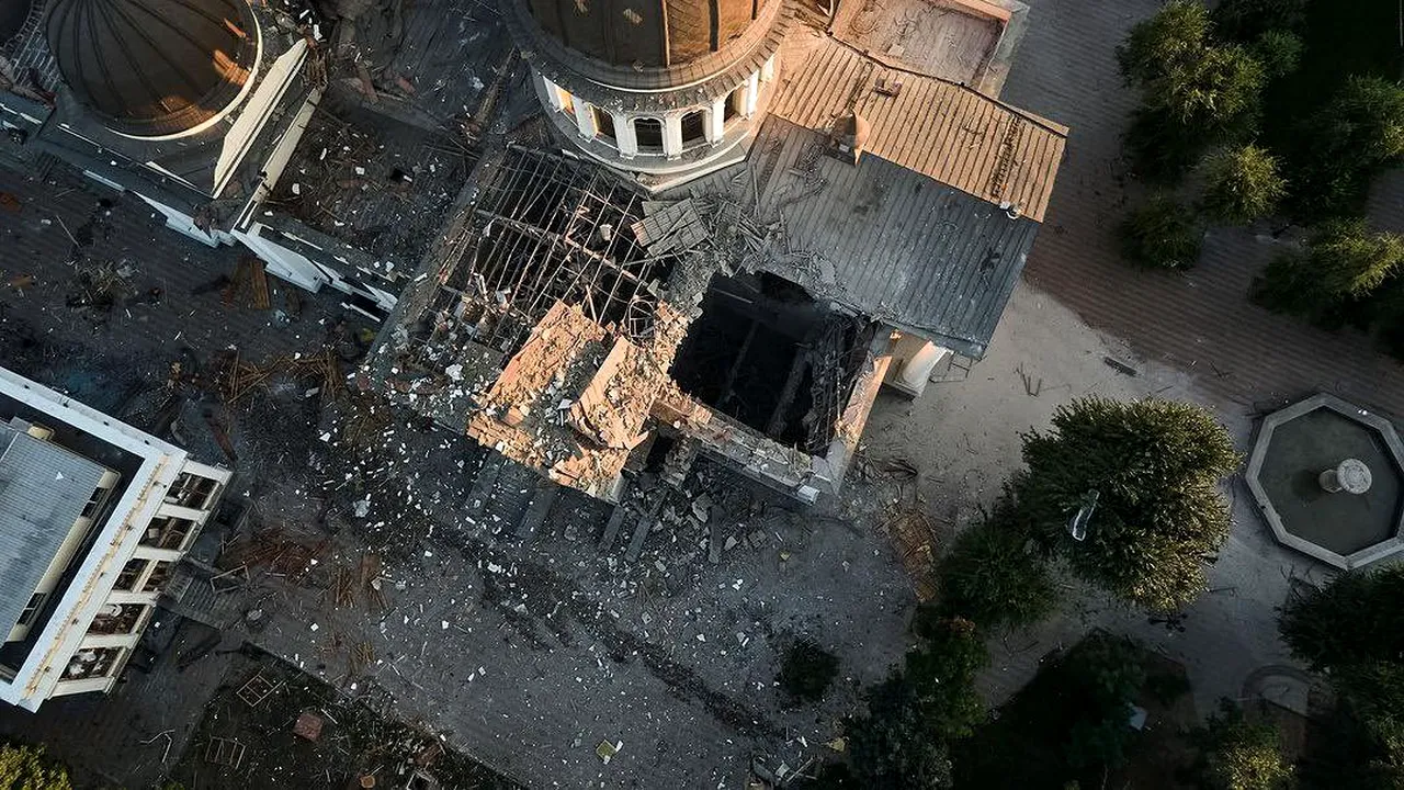 Catedrală ortodoxă din Odesa lovită de rachete: Distrugerile sunt enorme