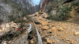 Trei locuințe au rămas izolate în urma unei alunecări de teren în județul Vaslui. Drumul de acces în localitate a fost afectat