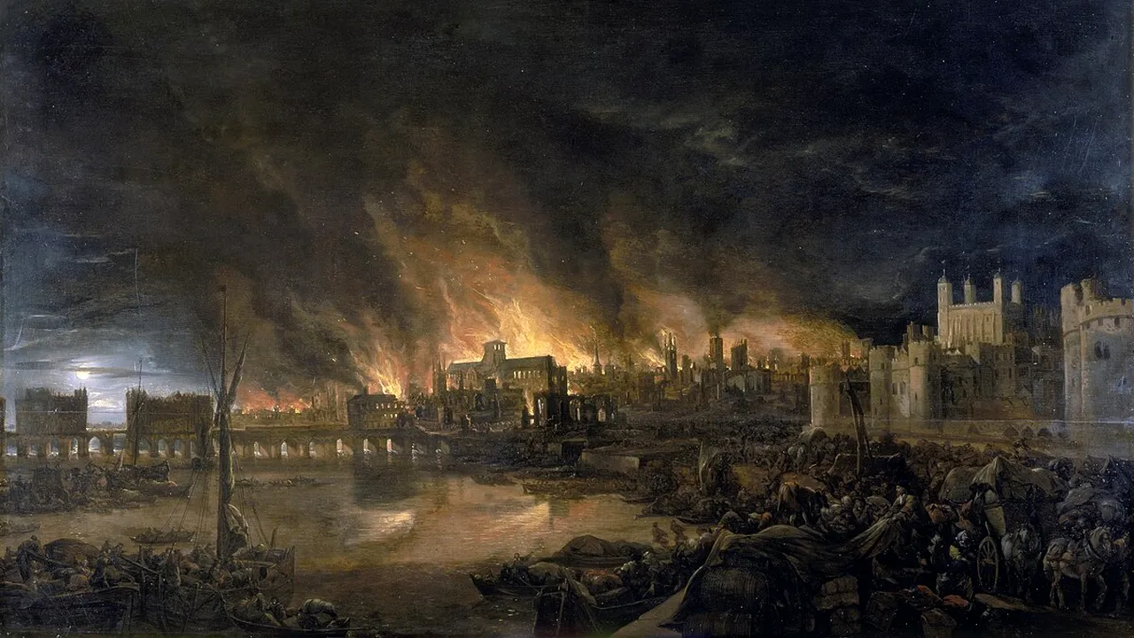 6 septembrie 1666: Londra este devastată de Marele Incendiu 
