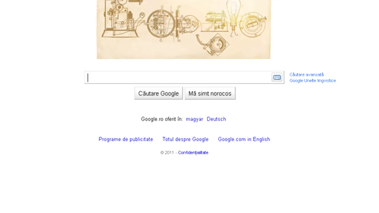 Google celebrează 164 de ani de la naşterea lui Thomas Edison, printr-un logo special