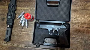 Tânăr de 25 de ani, prins cu un pistol cu aer comprimat, pe A1