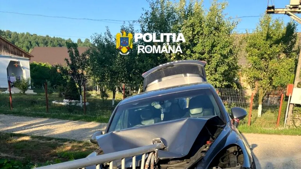 Urmărire pe șoselele din Maramureș: un șofer cu alcoolemie peste limita penală a fugit de poliție și s-a izbit de un pod