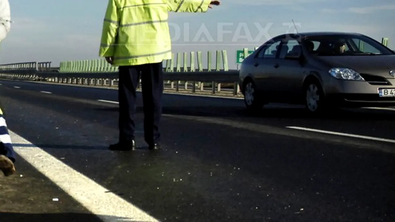 Autostrada Soarelui, închisă timp de două ore, între Fundulea şi Capitală, din cauza poleiului