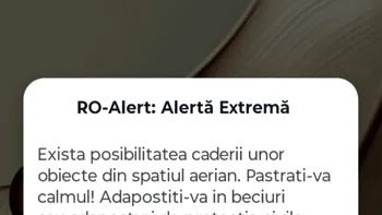 SOCIAL Mesaj Ro-Alert în Galați: Posibilitatea căderii unor obiecte din spațiul aerian