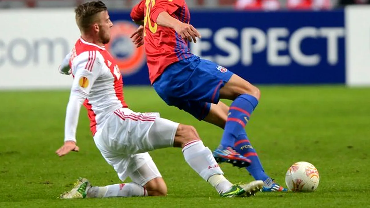 LIGA EUROPA: STEAUA a fost învinsă de AJAX AMSTERDAM, SCOR 2-0, în prima manşă a 16-imilor - FOTO