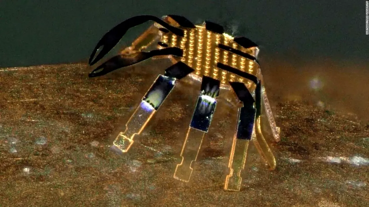 Cel mai mic robot din lume, care merge controlat de la distanţă, are o lăţime de aproximativ jumătate de milimetru