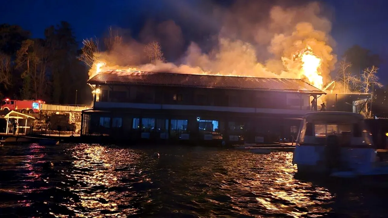 Restaurantul din Snagov în flăcări fusese controlat şi amendat în mai