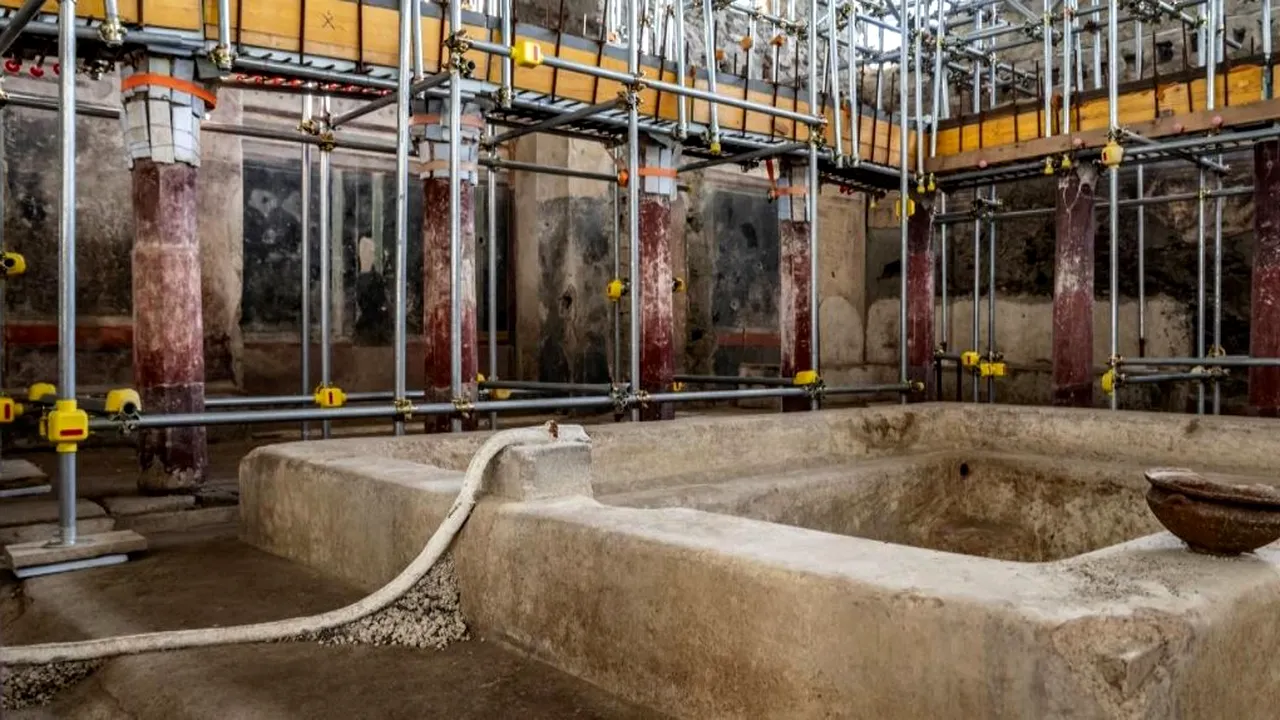 Complex de băi de lux descoperit la Pompei, folosit de romanii bogaţi