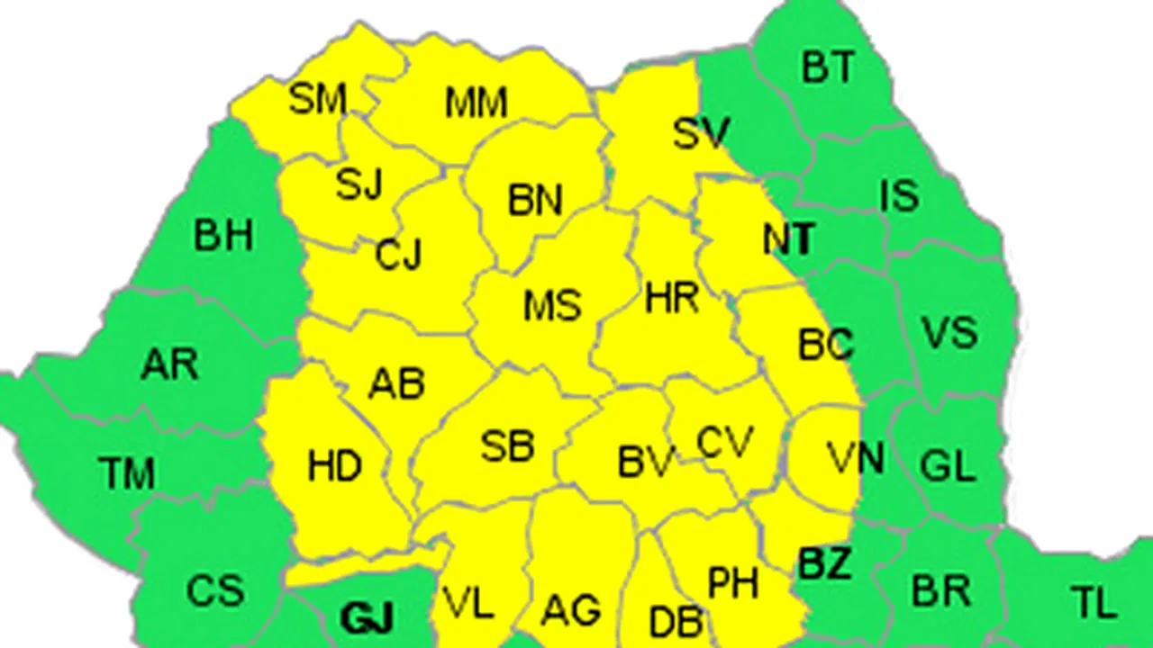 Heavy Rain Expected In 22 Romanian Counties Monday Evening To Tuesday Evening
