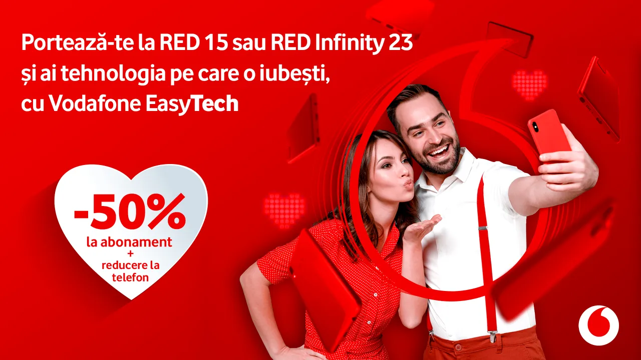 De Valentine’s Day, te portezi la Vodafone şi ai 50% discount la abonamente & super preţuri la telefoane