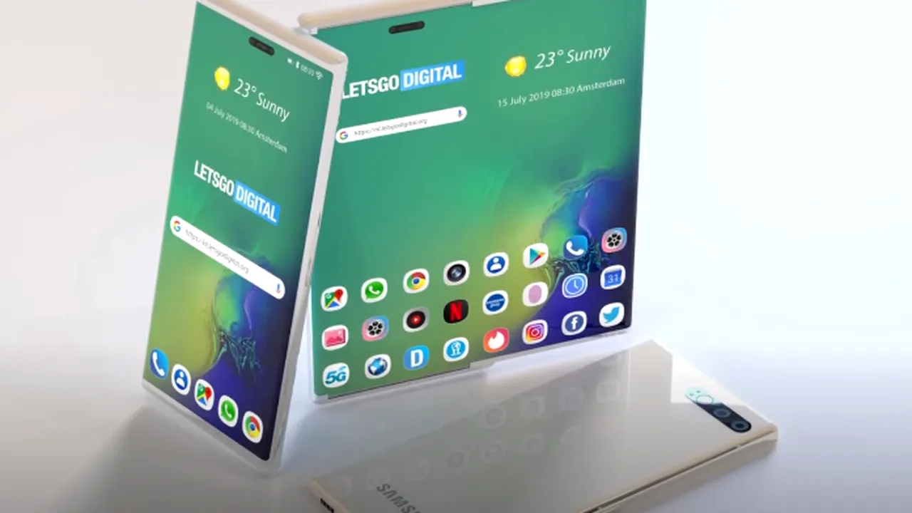 Ecran mare, device de mici dimensiuni: Samsung lucrează la primul său telefon rulabil