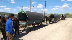 Convoi format din 5 căruţe cu 13 persoane, care mergeau din Cluj spre Sebeş, oprit în Alba. Ce explicaţie au dat poliţiei