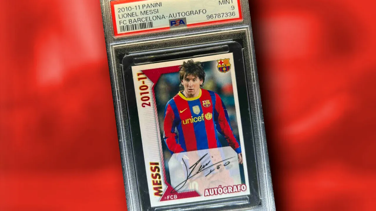 Un abțibild Panini cu Lionel Messi, vândut pentru 1,5 milioane de dolari, un record pentru fotbal