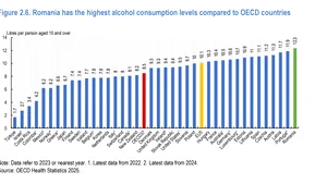 România, țara cu cel mai mare consum de alcool, cu o rată foarte mare a fumatului și a mortalității evitabile / Raport OCDE