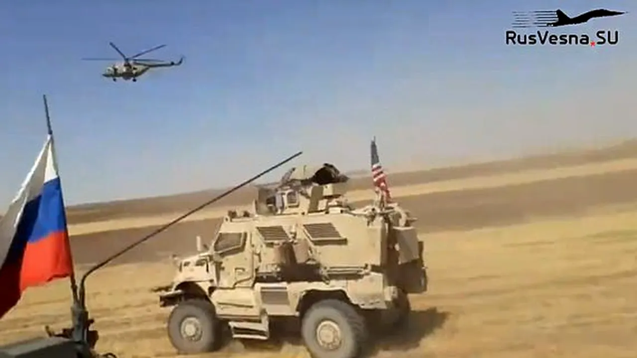 Mai multe vehicule si elicoptere ruseşti au încercuit un convoi de blindate ale armatei americane. Patru soldaţi americani au fost răniţi
