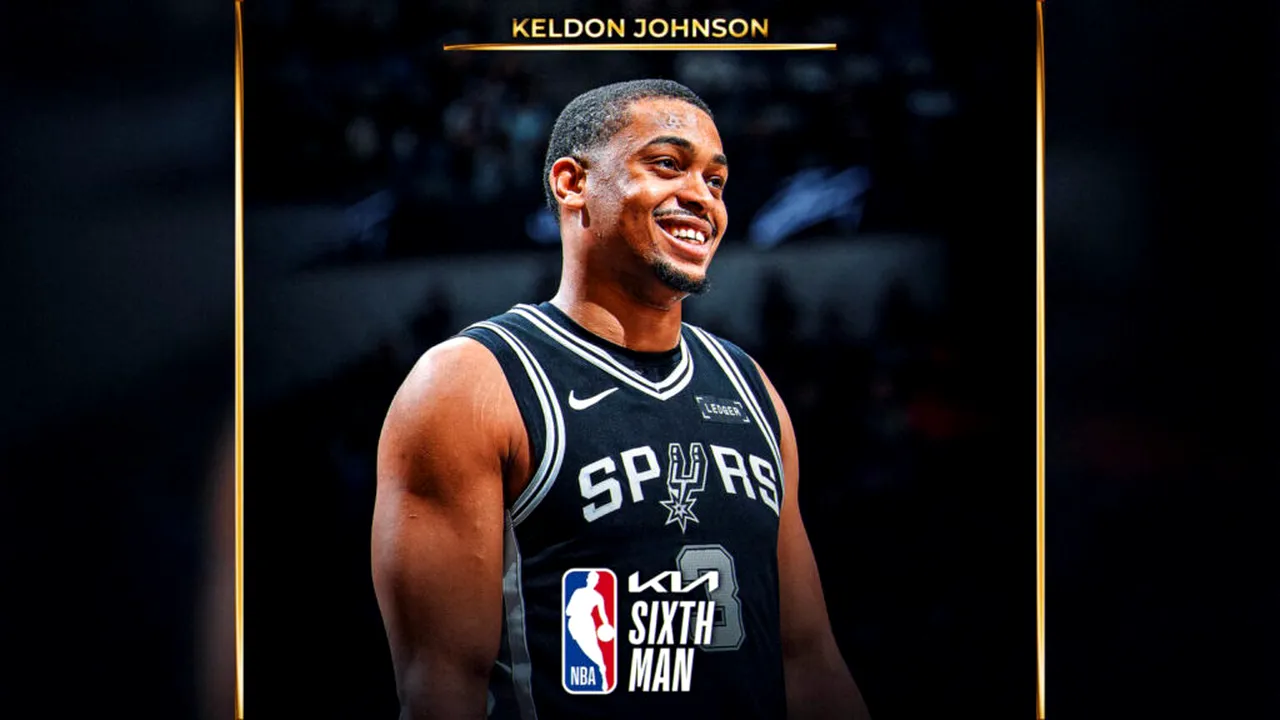 Keldon Johnson i se alătură legendarului Manu Ginobili, primind premiul de „rezerva anului” în NBA
