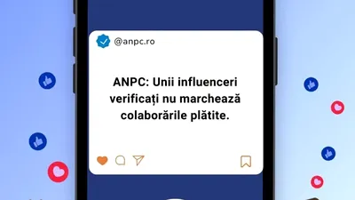 SOCIAL Influenceri din România, luați la verificat de ANPC / 70% folosesc AI și nu-și informează urmăritorii despre asta