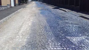 Asfaltarea unei străzi din Curtea de Argeş, împiedicată de localnici: E pavată pe vremea regalităţii - VIDEO